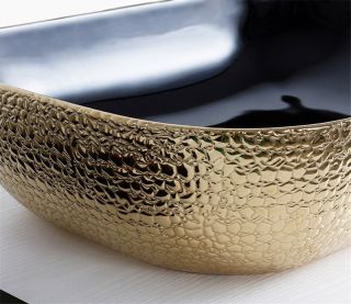 Раковина CeramaLux  D1333H022 черно-золотая 46 см